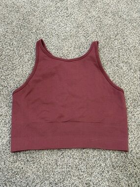 Athleta Aurora High Neck Crop Tank pink/mauve size M festival